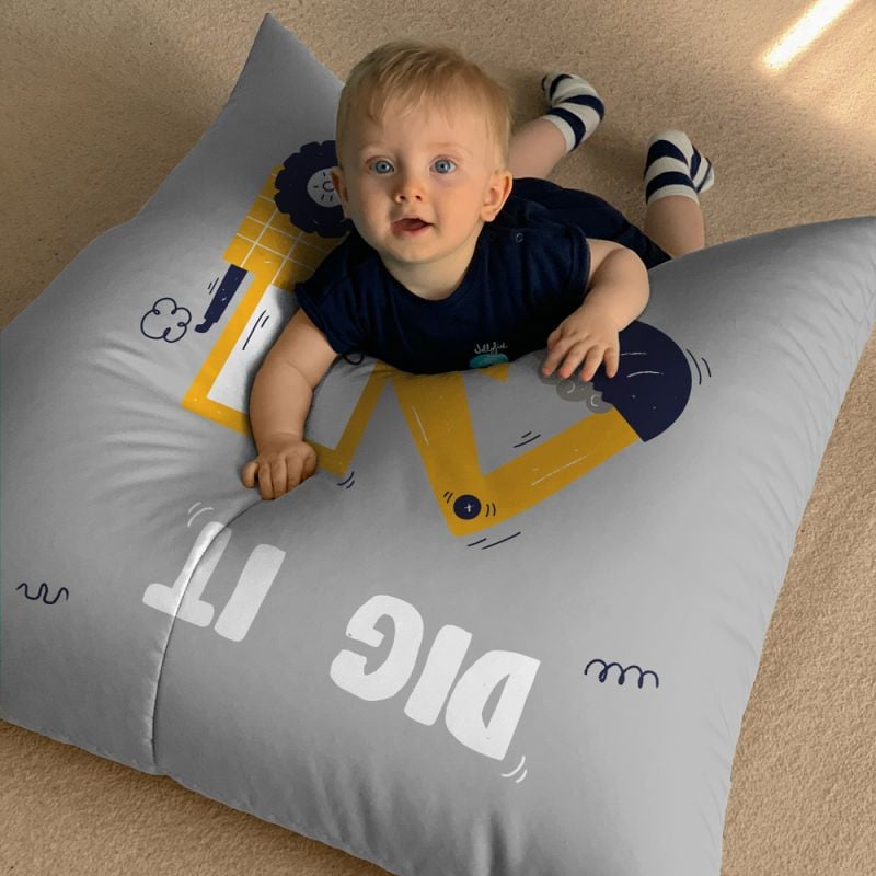 Dig It Grey Floor Cushion Bean Bag - Water Resistant
