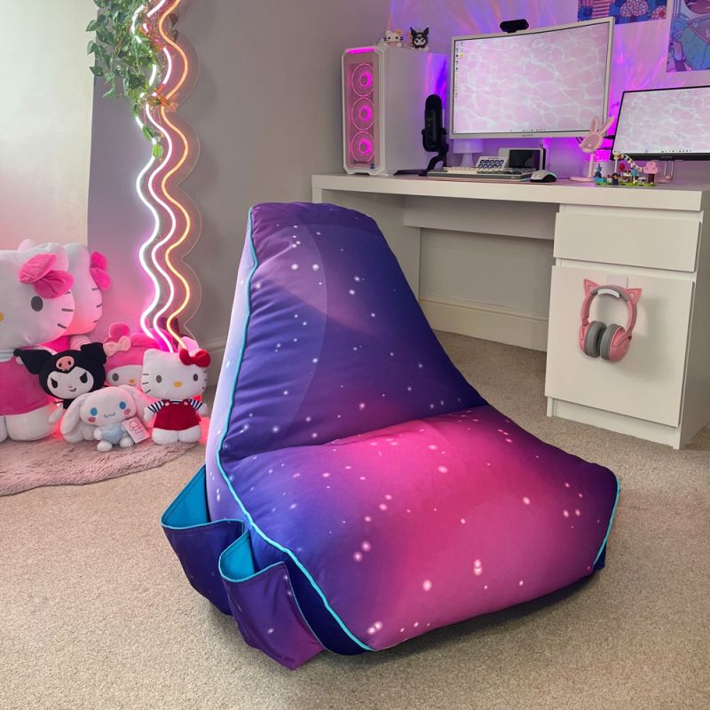 rugame Kids Gaming Bean Bag Chair - Purple Galaxy