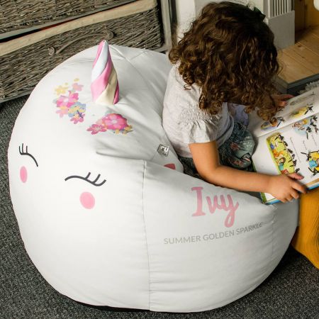 rucomfy Beanbags Kids Mermaid Tail Squashy Squarbie Bean Bag Lounger or Soft Cushion Use As Chair Indoor beanbag Junior With Double Sided Reverse 125 x 100cm Durable and Comfortable