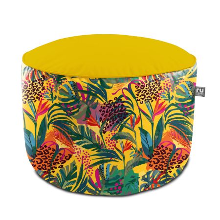 Printed Indoor/Outdoor Pouffe - Abstract Tropics