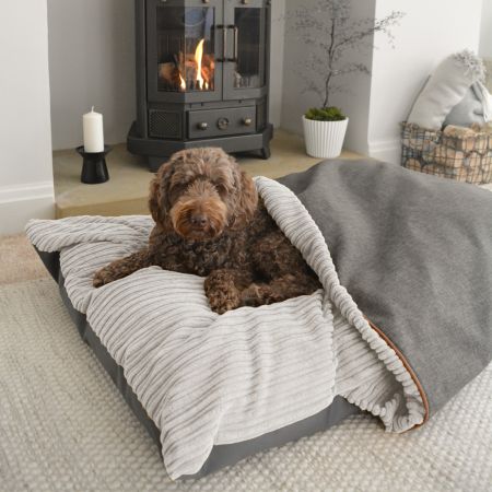 ‘Burrower’ Dog Bed - Large - Platinum Grey
