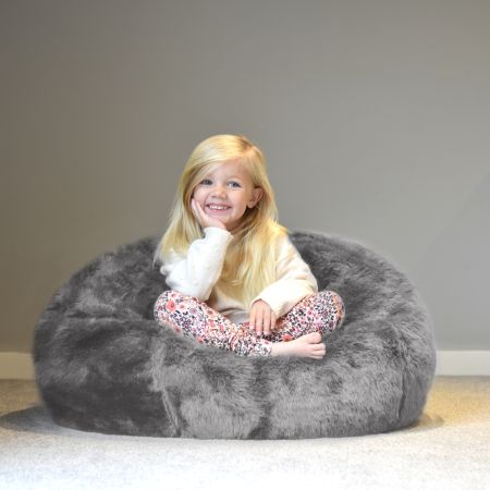 Kids Slouchbag Bean Bag - Faux Fur 