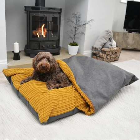 ‘Burrower’ Dog Bed - Large - Mustard