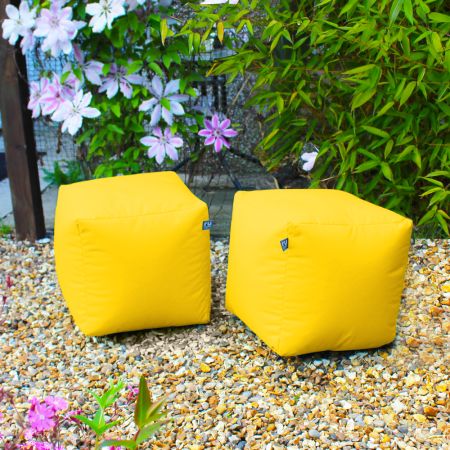 Cube Bean Bag - Indoor/Outdoor - Yellow