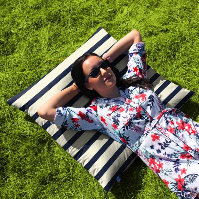 Nautical Stripe Floor Cushion Bean Bag - Water Resistant